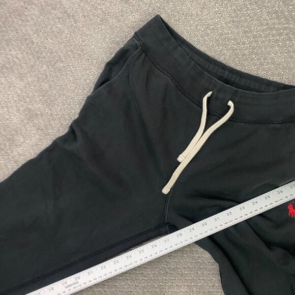 Polo Ralph Lauren Fleece Sweatpants Men's Medium Black Joggers Gym Sweat Pants - Picture 13 of 14